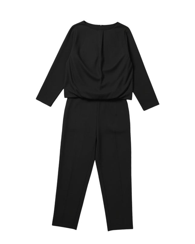 Women’s Two-Piece Set with Wide-Neck Top and Tapered Trousers