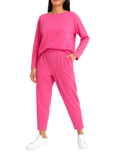 Women’s Two-Piece Set with Wide-Neck Top and Tapered Trousers