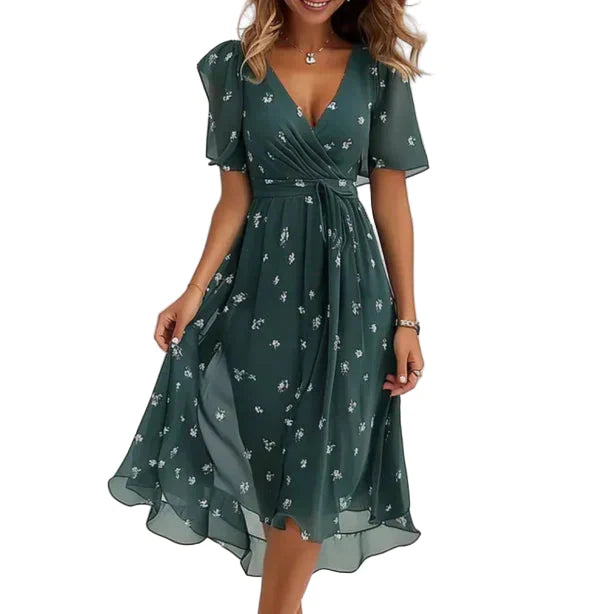 Women’s Midi Dress with Short Sleeves