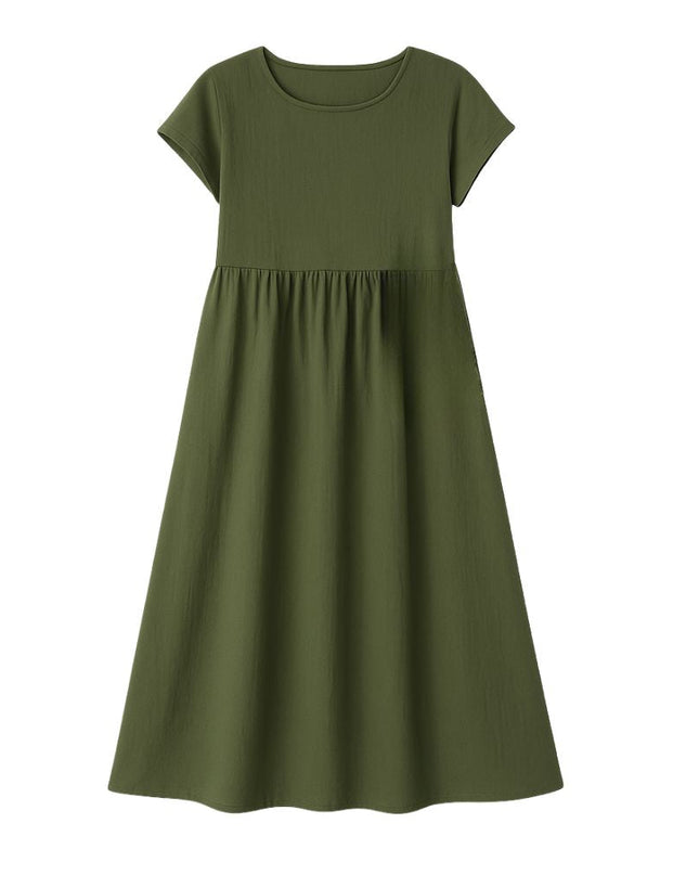 Women’s Long Dress with Short Sleeves and Loose Fit