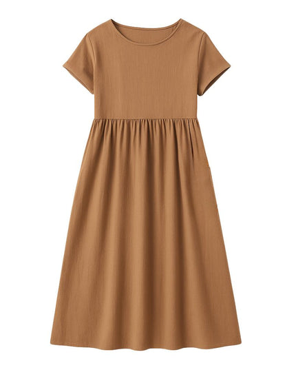 Women’s Long Dress with Short Sleeves and Loose Fit