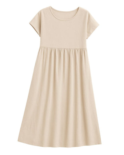 Women’s Long Dress with Short Sleeves and Loose Fit