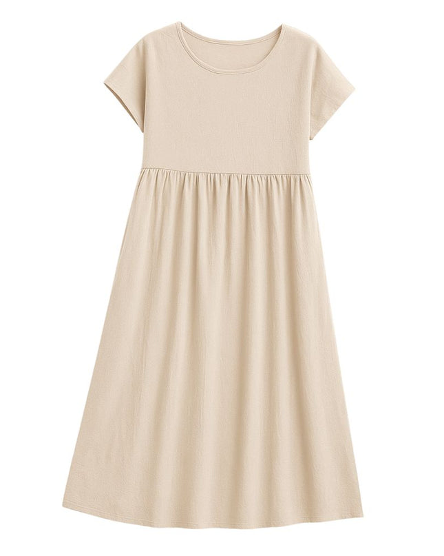 Women’s Long Dress with Short Sleeves and Loose Fit