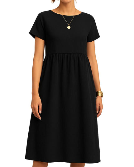 Women’s Long Dress with Short Sleeves and Loose Fit