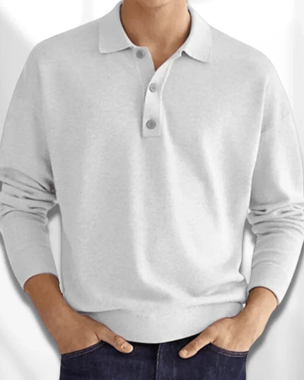 Men’s long-sleeve knit polo shirt