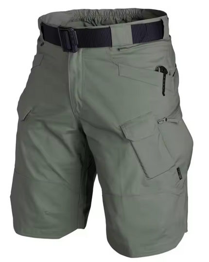 Cargo shorts with multiple pockets and belt