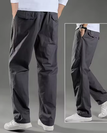 Straight-leg trousers with pockets