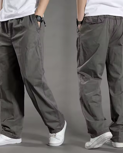 Straight-leg trousers with pockets