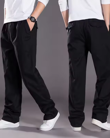 Straight-leg trousers with pockets