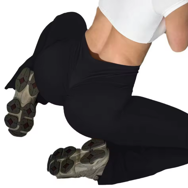 Women's trousers with a slightly flared cut and high waist