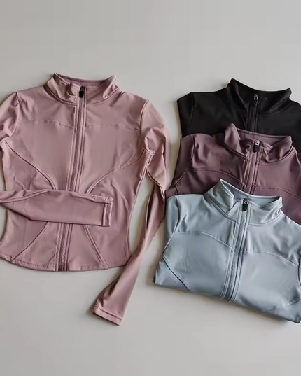 Women's high collar long sleeve top